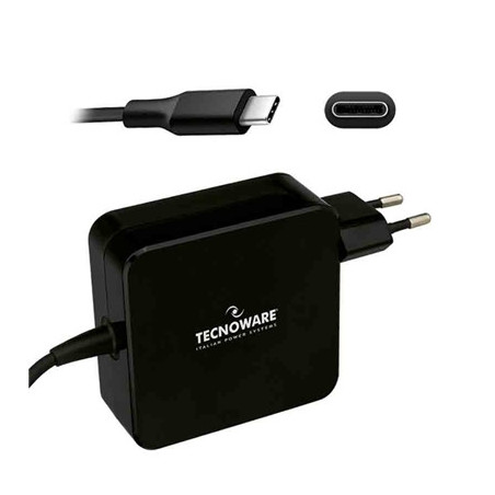ALIMENTATORE USB-C DA CASA TECNOWARE FAU17563 NERO IN=100/240V OUT=5V-9V-12V-15V/3A 20V/3,25A AUT. CAVO 2,1M