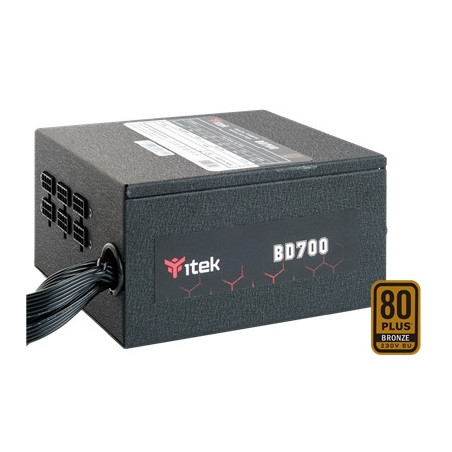 ALIMENTATORE ATX ITPSEBD700 BD700 - 700W, 80PLUS BRONZE, PFC ATTIVO, VENTOLA HDB 12CM, DC TO DC, SEMI MODULARE