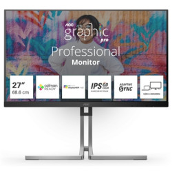 MONITOR AOC LCD IPS QD 27" WIDE FRAMELESS Q27U3CV 4MS MM QHD 1000:1 BLACK HDMI DP USB-C VESA