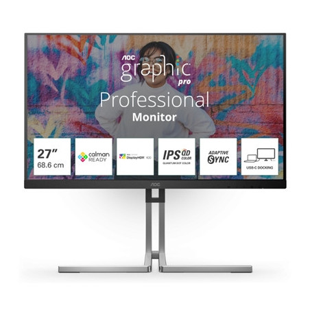 MONITOR AOC LCD IPS QD 27" WIDE FRAMELESS Q27U3CV 4MS MM QHD 1000:1 BLACK HDMI DP USB-C VESA