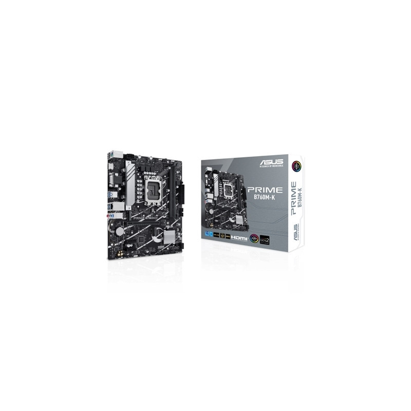 MB ASUS PRIME B760M-K B760 LGA1700 2XDDR5DC-8000O.C. 1XPCIE4.0X16 HDMI VGA 4XSATA3R M.2 USB3.2 MATX 90MB1FI0-M0EAY0