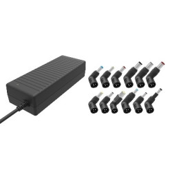 ALIMENTATORE UNIVERSALE ITEK ITNBAE120 PER NOTEBOOK 120W CON 12 CONNETTORI, PORTA USB 5V1A, 100/240VAC, 9. 5/24VDC