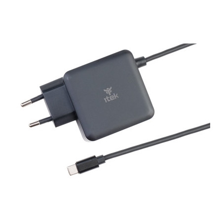 ALIMENTATORE UNIVERSALE ITEK ITNBAWC65 PER NOTEBOOK E DISPOSITIVI USB-C, PD - 65W, TECNOLOGIA GAN, SUPER SLIM