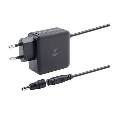 ALIMENTATORE UNIVERSALE ITEK ITNBAW65 PER NOTEBOOK - 65W, TECNOLOGIA GAN, SUPER SLIM, 8 CONNETTORI