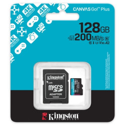 MICRO SECURE DIGITAL 128GB SDCG4/128GB CLASS10 U3 V30 + ADATTATORE READ:200MB/S CANVAS GO PLUS GEN4 KINGSTON